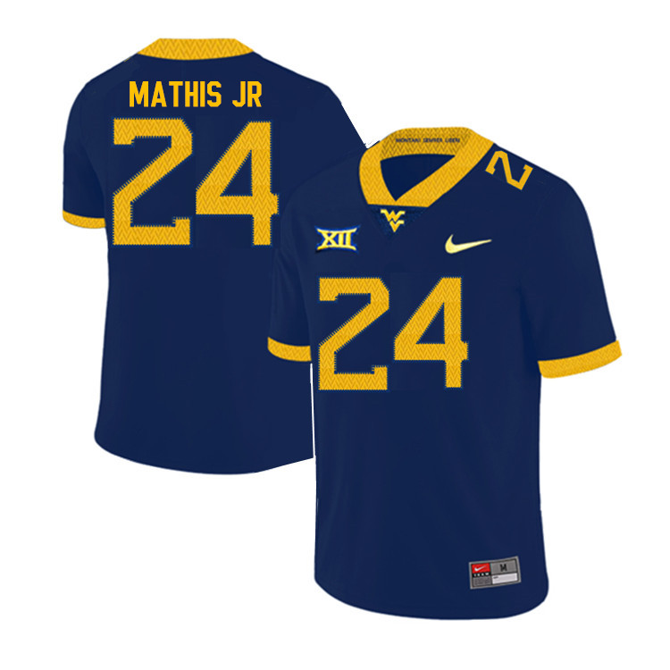 Men #24 Tony Mathis Jr. West Virginia Mountaineers College Football Jerseys Sale-Navy